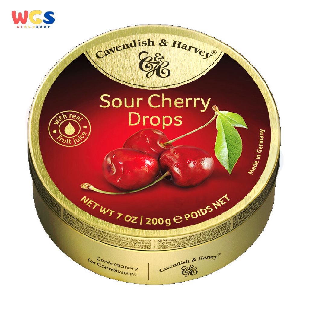 Permen Cavendish &amp; Harvey Sour Cherry Drops Candy 200g