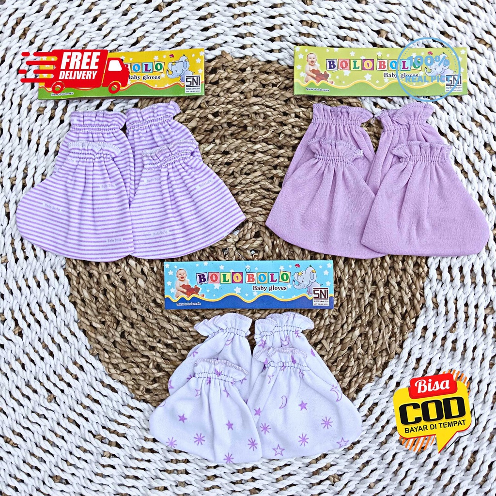 SALE 7.7 - 3 PCS Sarung Tangan 3 PCS Sarung Kaki Bolo-Bolo Serian LILAC