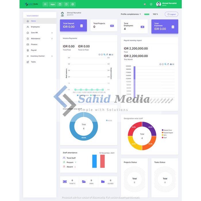 Aplikasi HRD HRIS Payroll Penggajian Cuti Absensi