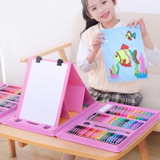 

DE9≛ [OBJ] Crayon Anak Pengasah 208pcs Set Alat Menggambar Melukis Anak-anak Crayon Cat Air Pensil Pasti Laris