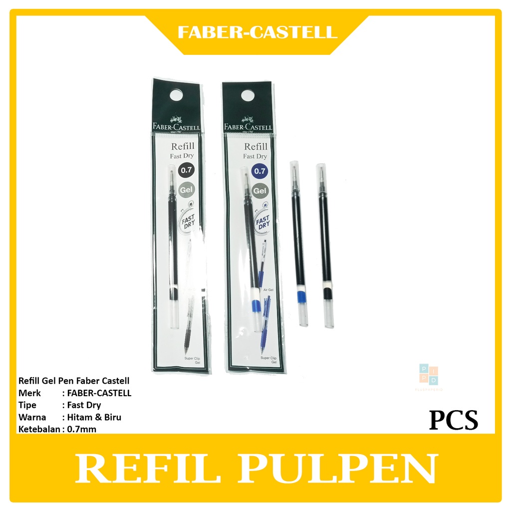 

FABER CASTELL - Refill Pulpen Fast Dry 0.7mm Biru & Hitam - Pcs