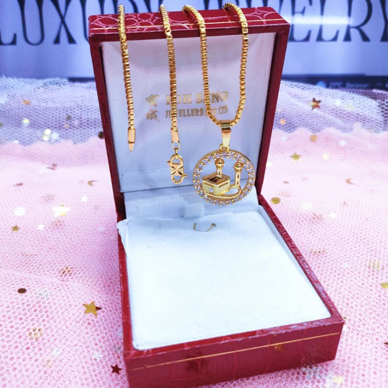 Kalung Set Liontin Kubah Masjid Titanium 0194L/U