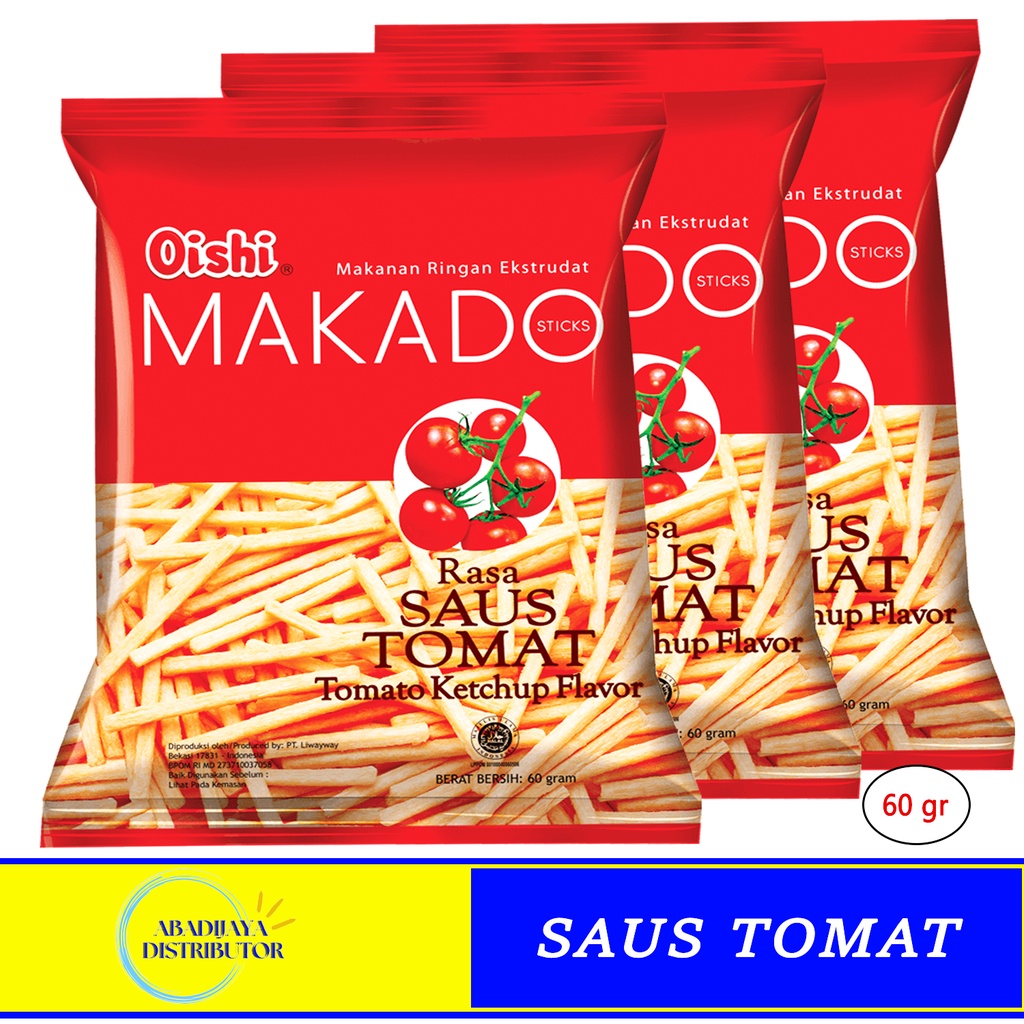 

Snack Oishi Mokado Sticks Saus Tomat 60gr