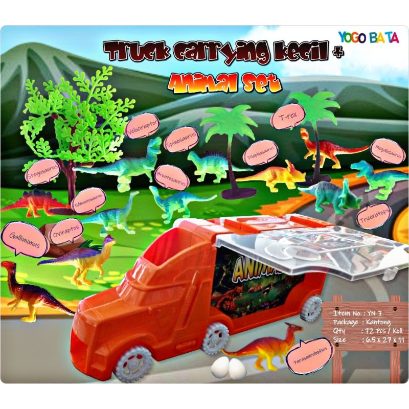 YN 7 MAINAN ANAK EDUKASI TRUCK CARRYING KECIL PLUS ANIMAL SET / MAINAN ANAK EDUKASI MOBIL TRUCK PENG