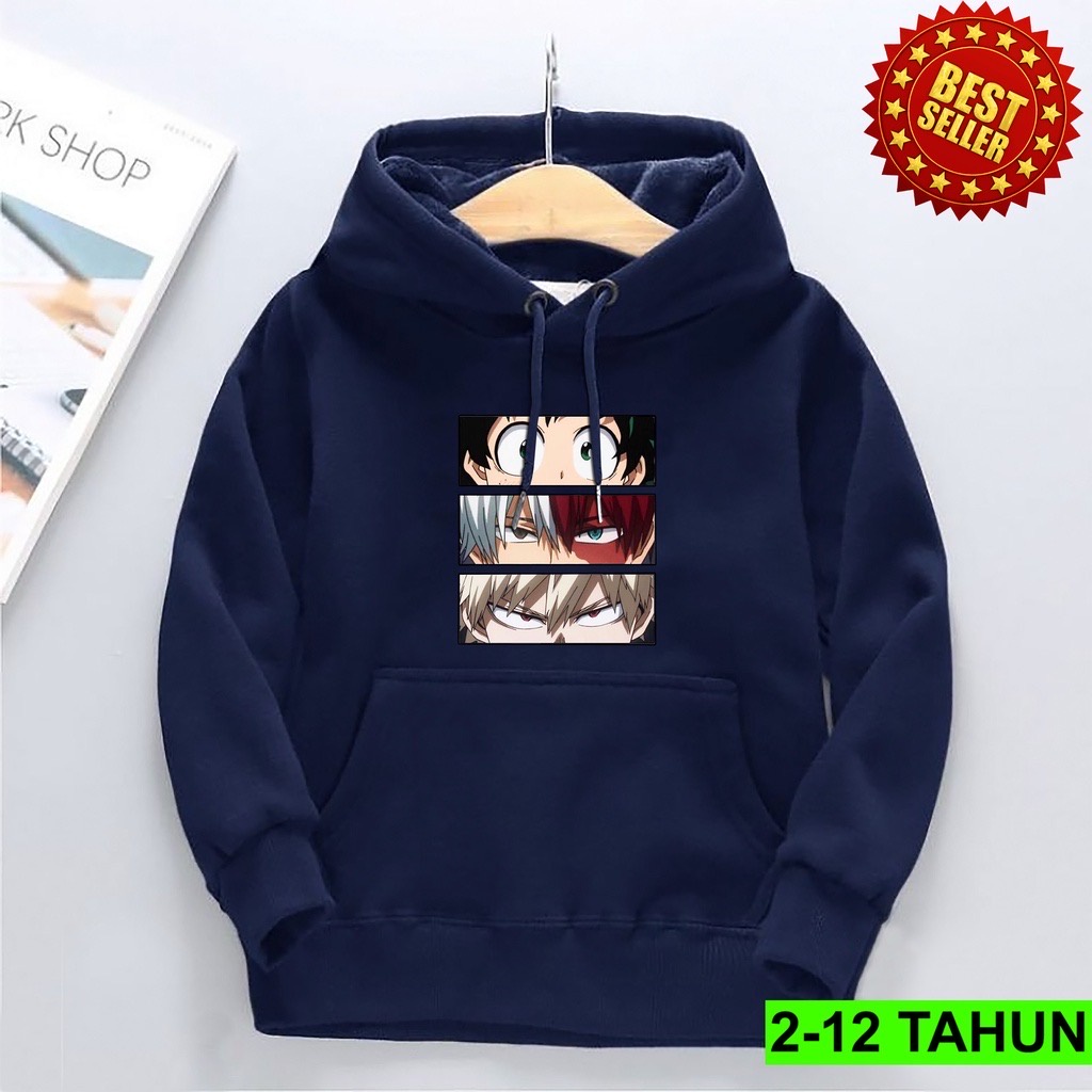 MY HERO ANIME Jumper Hoodie Anak II Jaket Hoodie Anak Viral II Sweater Hoodi Kids Size M - XL ( Laki Laki &amp; Peremepuan )