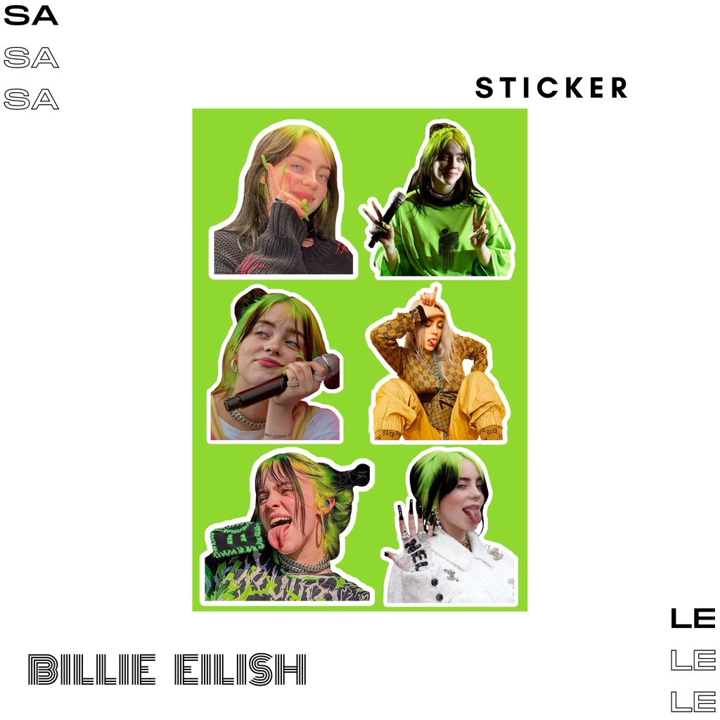 

STICKER BILLIE EILISH - Untuk Handphone/Laptop dengan Ukuran A6 (Bisa Custom Gambar)