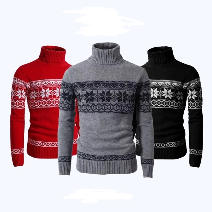 Sweater Pria Rajut  LONGNECK BLACKY Tribal Halus &amp; Tebal BEST QUALITY