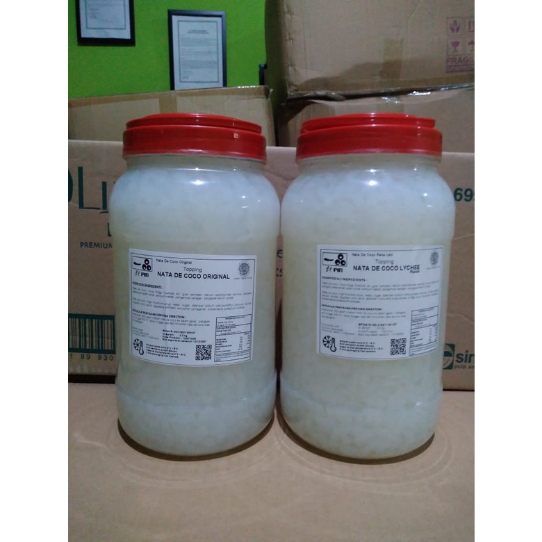 

Topping Aneka Jelly Nata De Coco Lychee / Original - StandarT @ 3,2kg - Super Quality - NDC Leci / Ori Jeli - Toping Litchi - Ojek Only