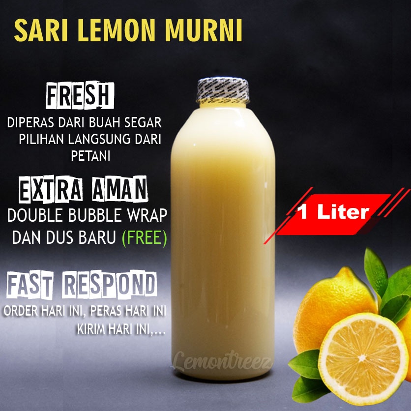 Sari Lemon Asli Untuk Diet 1liter Polos Tanpa Label sudah BPOM Pure Lemon Juice 1 liter Termurah