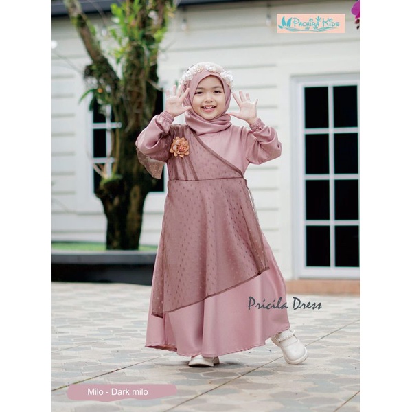 Gamis Pricilia dress by Pachira kids /dress pricilia pachira size 6-10 tahun / pricila dress pachira kids nablfashion