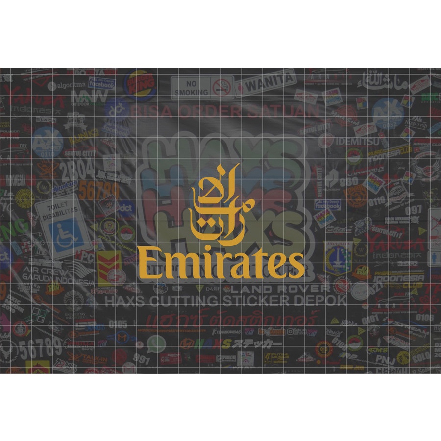 Cutting Sticker Emirates Ukuran 8 Cm Untuk Motor Mobil V1