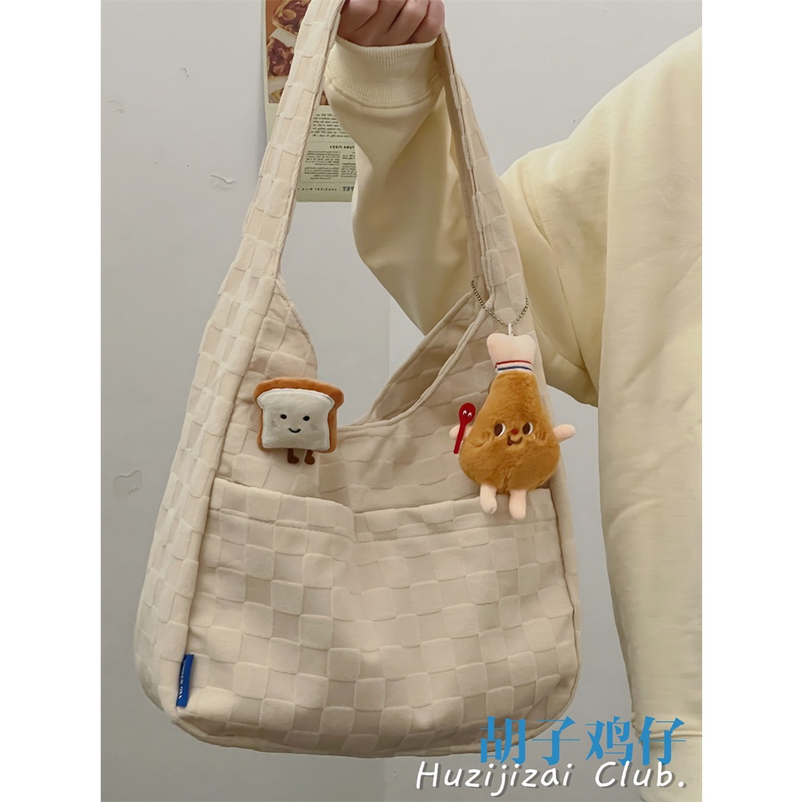 ♕℡ﺴSera kelas mahasiswa tas berkapasitas besar perempuan versi Korea sederhana all-match gadis komuter tas bahu rasa high-end tote bag