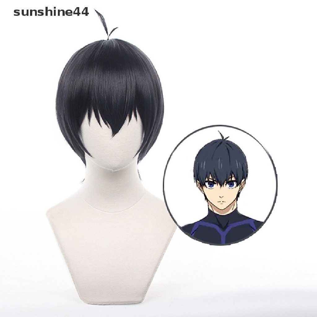 Sunshine Anime Isagi Yoichi Cosplay Wig Cosplay Pria Celana Pendek Wig Sintetis Tahan Panas.