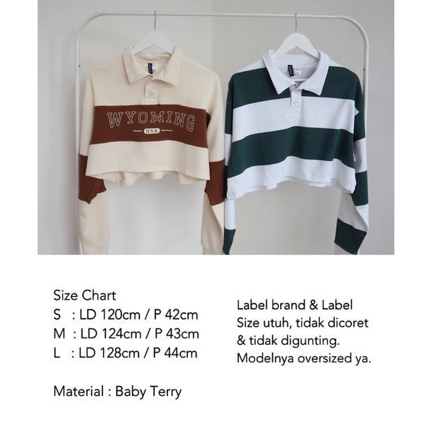 Flash Sale HM Rugby Crop Shirt / Atasan Wanita ~