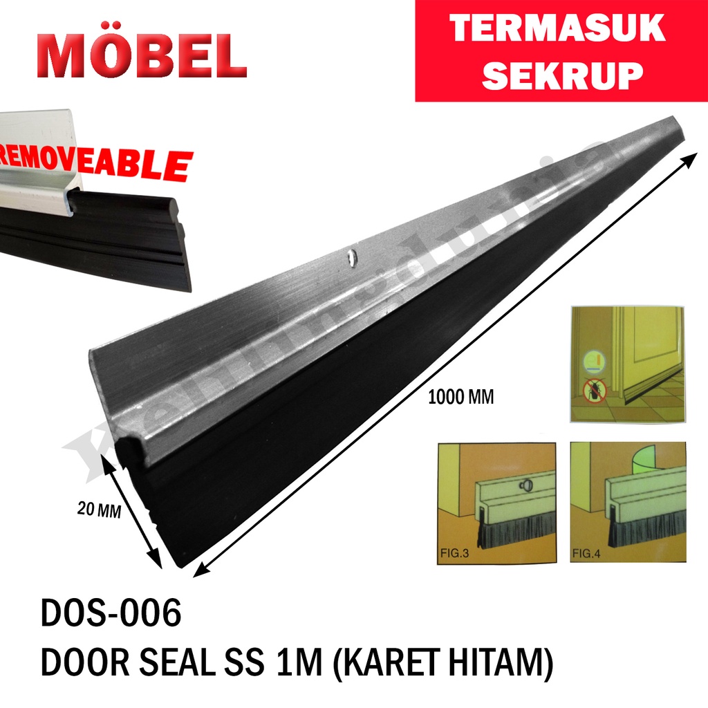 Penutup Celah Bawah Pintu Door Seal Bottom Anti Serangga Debu Sapu SS