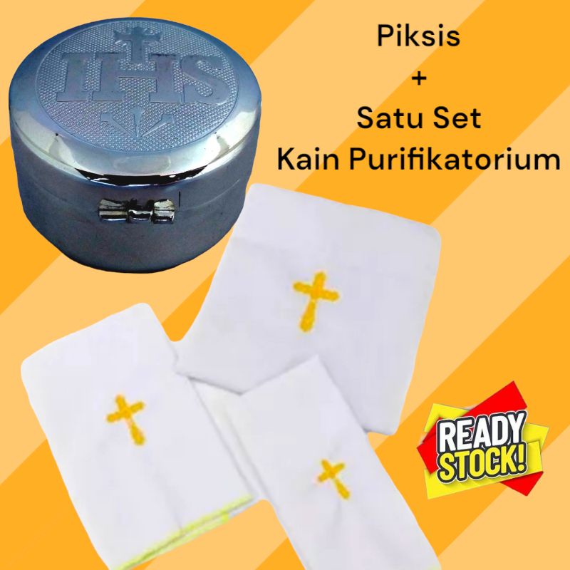 Piksis/Satu Set Kain Purifikatorium/Perlengkapan Liturgi Katolik