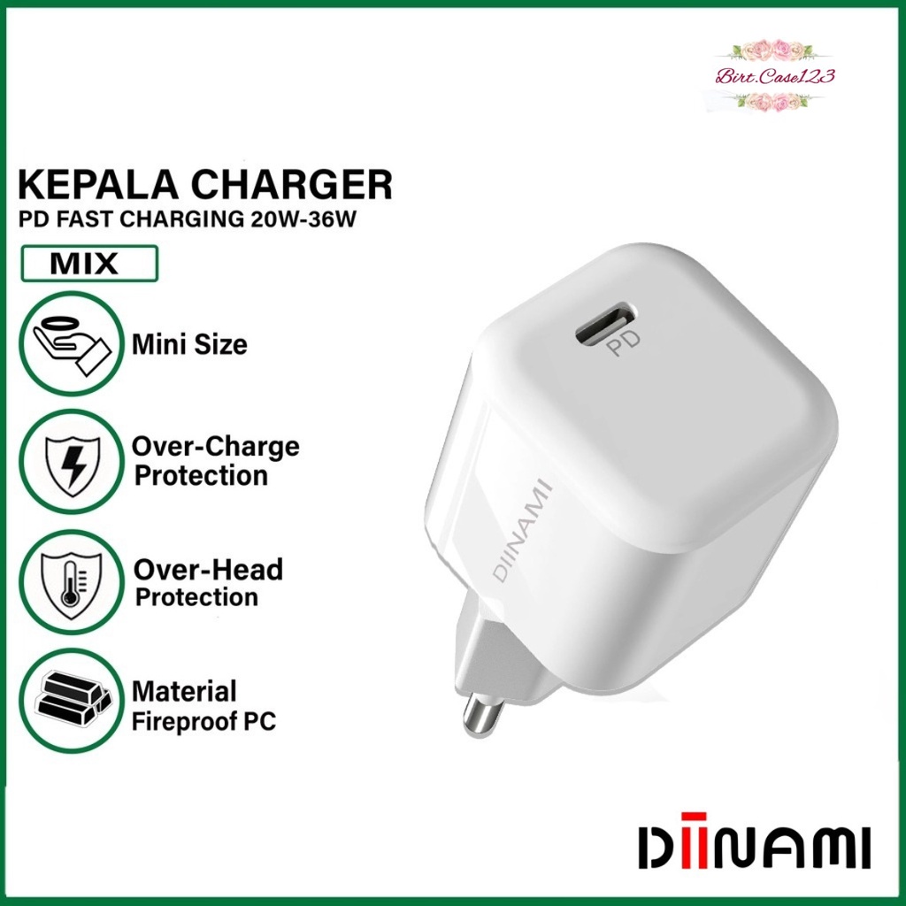 DIINAMI P8 Adaptor BATOK Charger CASHAN Power Nano 20 Batok Fast Charging 20W 3A Type-C (PD) Multi Protection BC6970