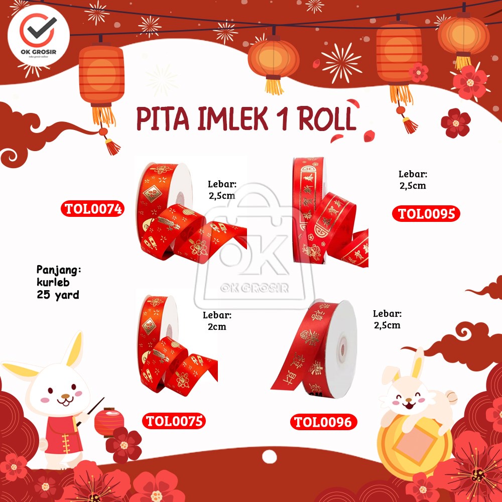 

Pita Imlek Sincia Chinese New Year Ribbon Kain (1 Roll)