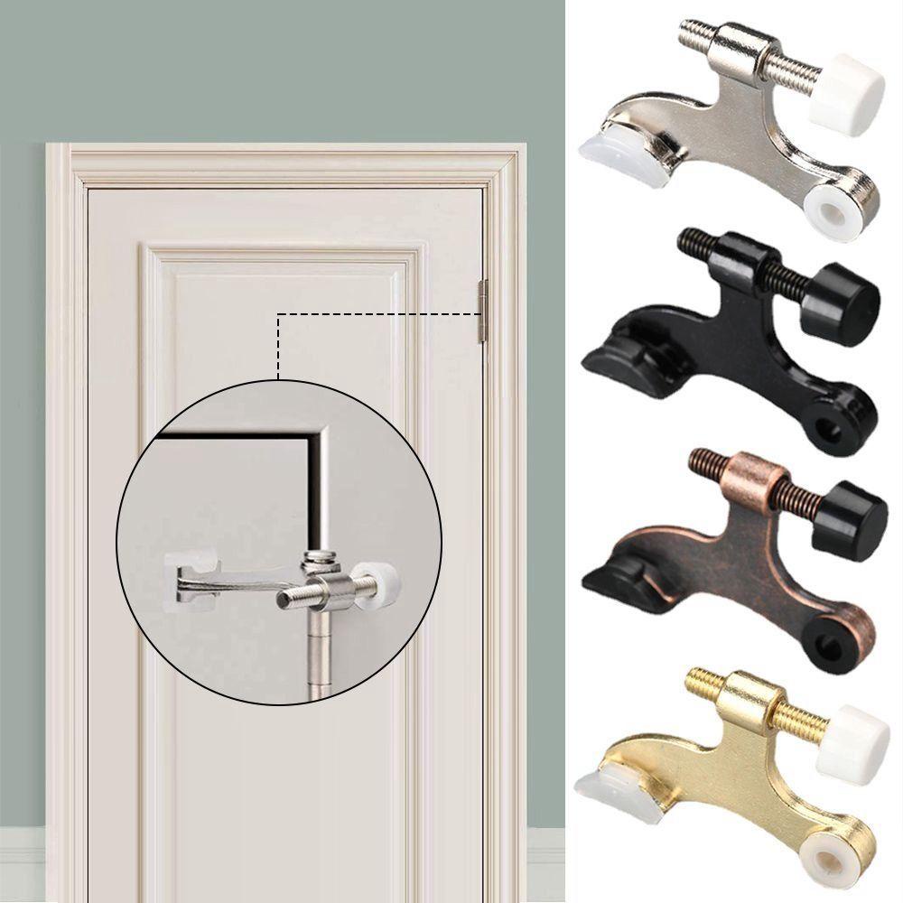【 ELEGANT 】 Door Stopper Black Adjustable Dengan Karet Tersembunyi Heavy Duty Deluxe Bumper