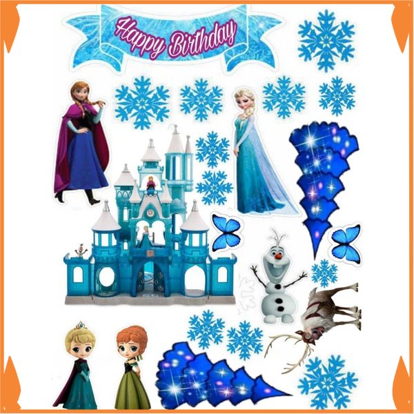 Ready topper cake karakter Frozen  baner kue ultah Toko_Arsha