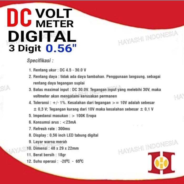 Voltmeter 0.56 inch DC 4.5V 30V 120V Mini Digital Volt Meter 2 Kabel