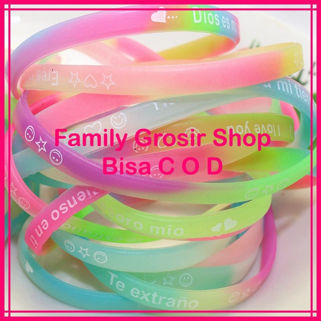 (5pcs) Gelang Karet Silikon Glow In The Dark Galang Tangan Fashion