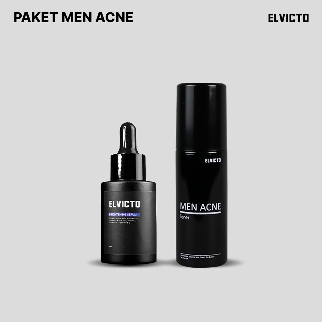 PAKET MEN ACNE | BRIGHTENING SERUM | MEN ACNE TONER