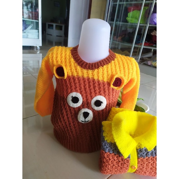 sweater rajut homemade bear