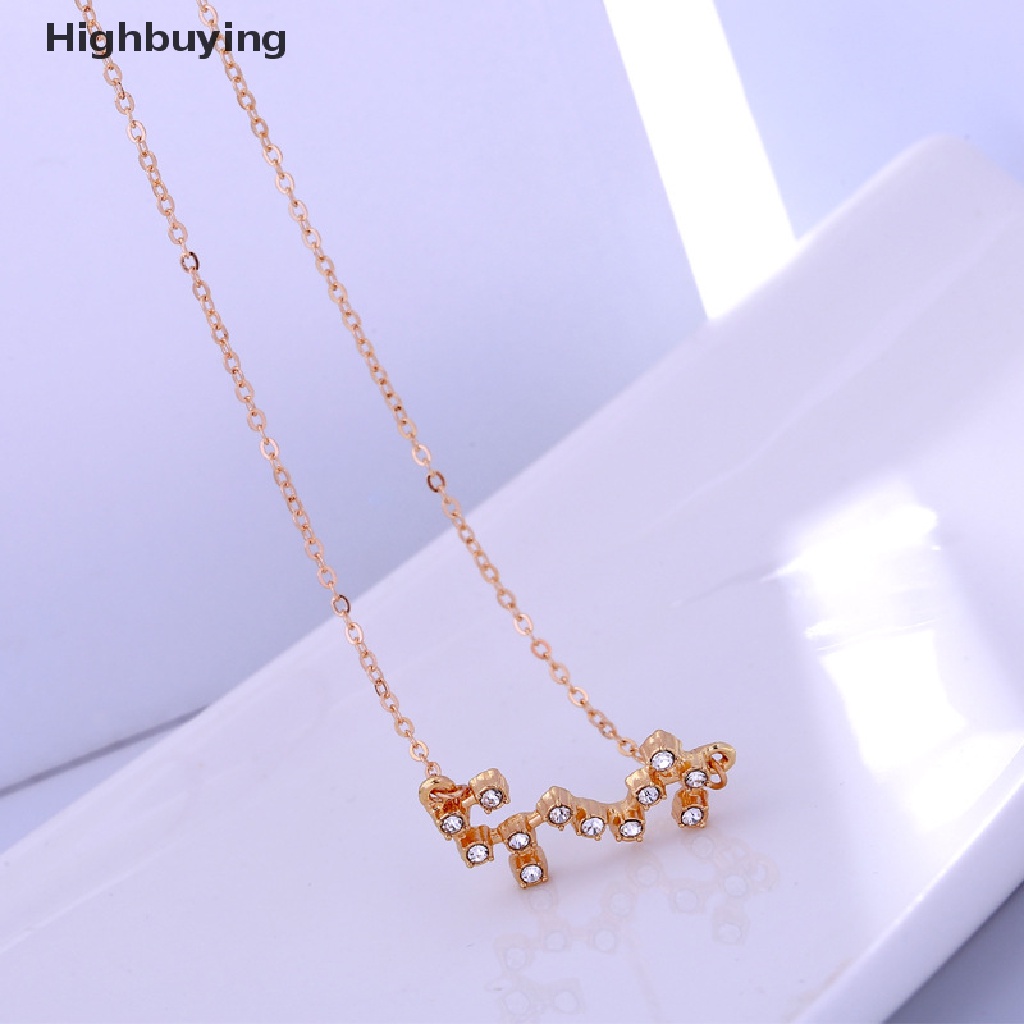 Hbid 3Pcs/Set Kardus Bintang Zodiak Sign Liontin 12rasi Pesona Kalung Emas Glory