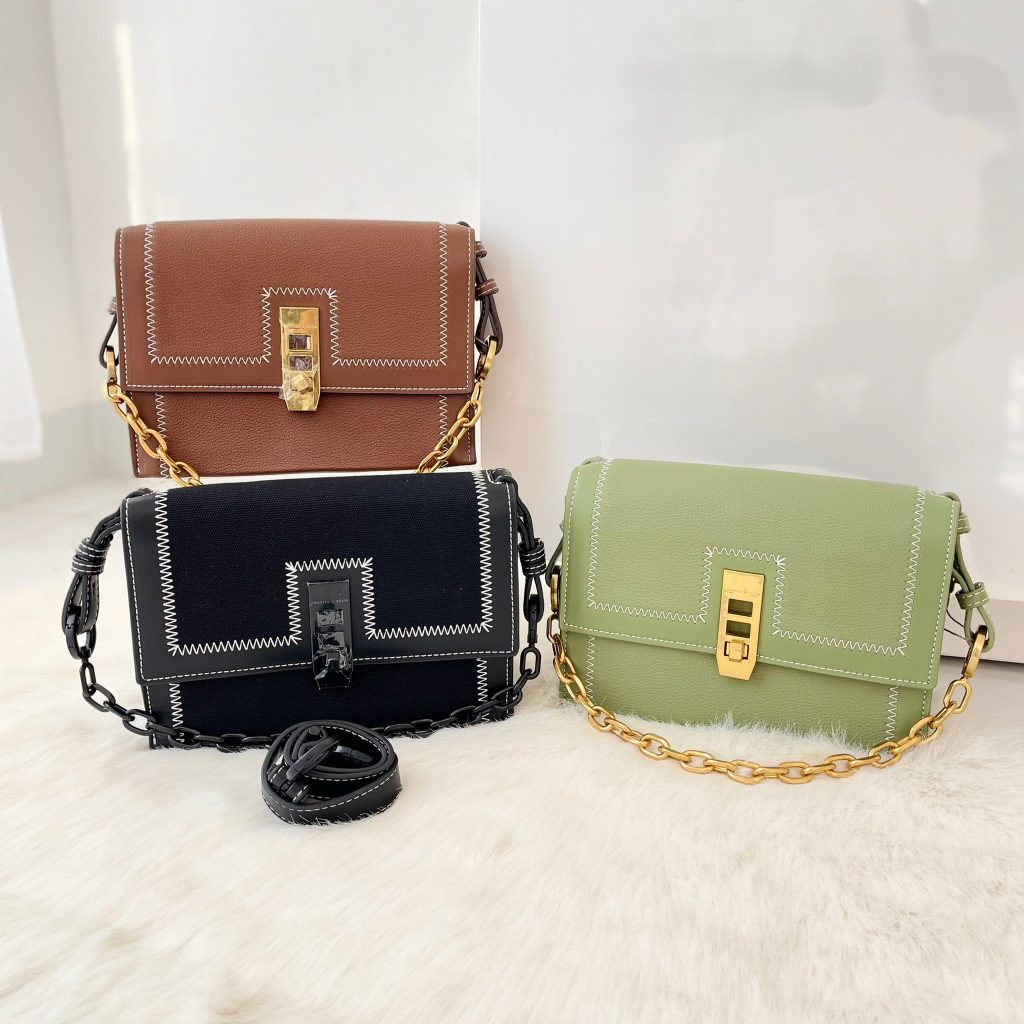 CNK Canvas Turn-Lock Chain Handle Bag (C1009)