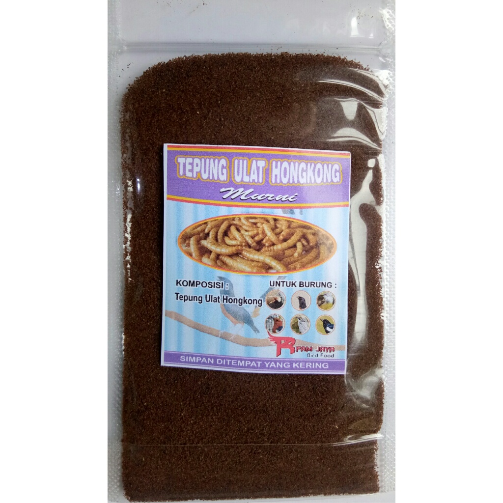 TEPUNG ULAT HONGKONG 25GR PAKAN BURUNG KACER MURAI JALAK BALI PLECI BEO