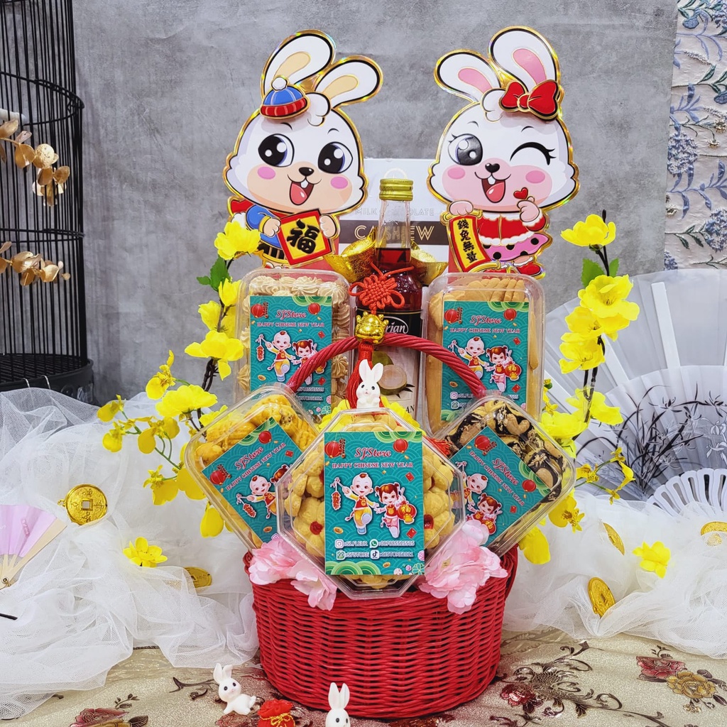 

Paket Dekorasi Hampers Imlek Parcel Hadiah Kue Kering 001