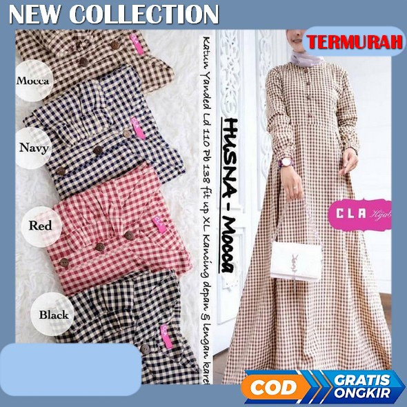 Terbaru Rinjani Dress Gamis Wanita Muslim Bahan Ceruty Babydoll Gaun Wanita Lebaran Full Puring Paka