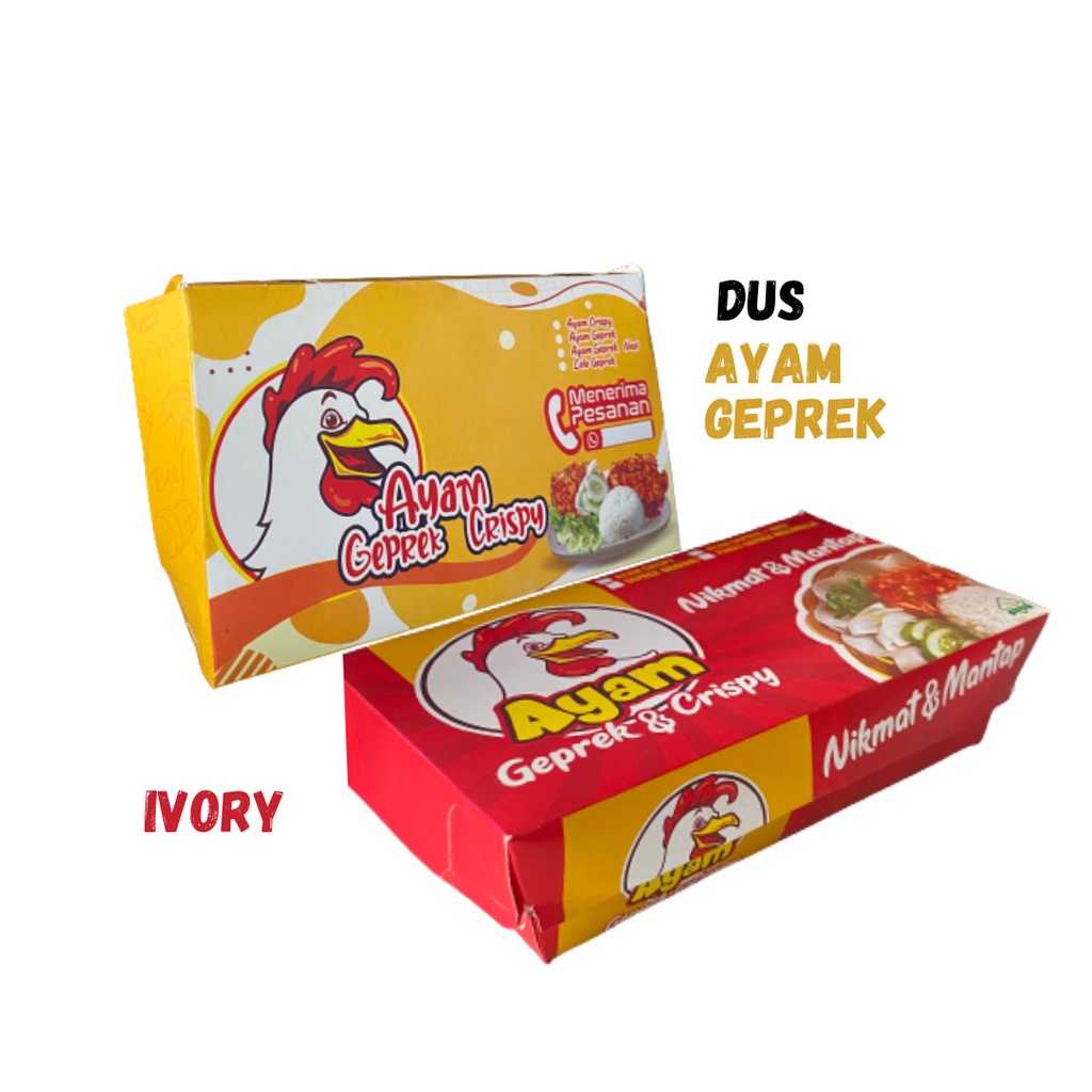 Jual Kardus Ayam Geprek | Dus Ayam Geprek termurah isi 30 ivory | Box ...