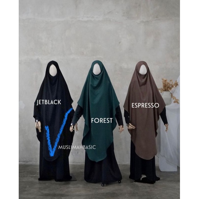 preloved muslimah basic musba French khimar FK zalina jetblack M