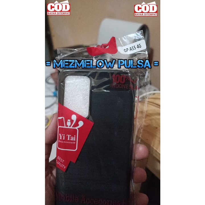 Caseng Casing Softcase Soft Case TPU Fiber Carbon OPPO A55 4G