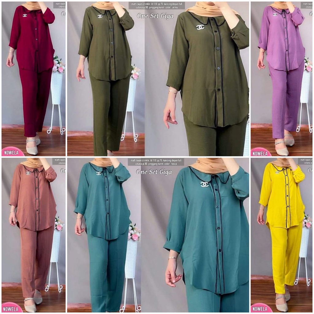 BEFAST - ZSO OOTD SETELAN WANITA MILKA / GIGA SET / Set Atasan Lengan Panjang+Celana Panjang / Outfit Wanita Hijab Kekinian / Oneset Santai Polos / Terlaris / Termurah / Oneset Wanita Keluaran Terbaru / Pakaian Casual Wanita