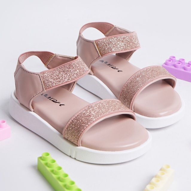 SARASARA YUK - KAREN ALIPH Sandal Tali Anak Perempuan Usia 2 sampai 10 Tahun Sendal Anak cewek Wedges Tali Cewek Empuk Warna Black cewe Slop Usia Umur 3 4 5 6 7 8 9 thn Tahun Premium Ori Original Mall Official Store