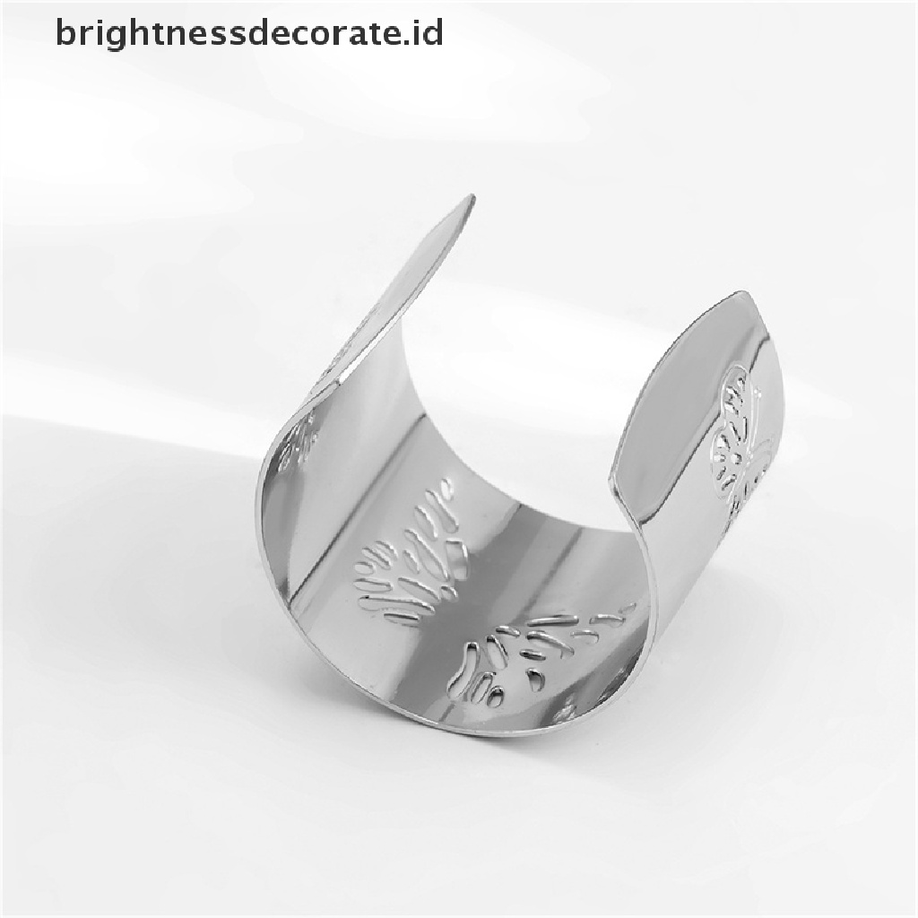 [Birth] Metal Hollow Butterfly Bangles Untuk Wanita Terbuka Adjustable Lebar Manset Gelang Pesta Pernikahan Perhiasan [ID]