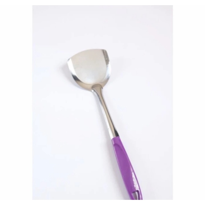 READY GAGANG UNGU Spatula Sutil Sodet Stainless Steel GAGANG HITAM Besar Panjang 34 CM