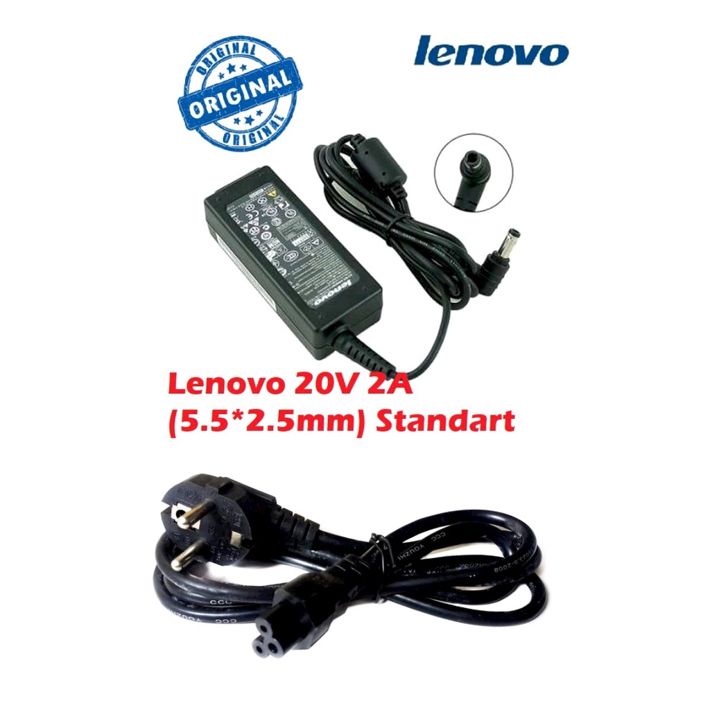 ORIGINAL ADAPTOR LENOVO 20V 2A (5.5x2.5mm) IDEAPAD S100 S205 S206 S405 U260 S9 S9e S10 S10-2 S10-3 S10-3T U150 U160 U260 U310 S10e S12 MSI Wind U115 U120H U120 U90 U100 U115 U90 U100 U110 U120 U120H U123 U123t U130 U210 ORIGINAL