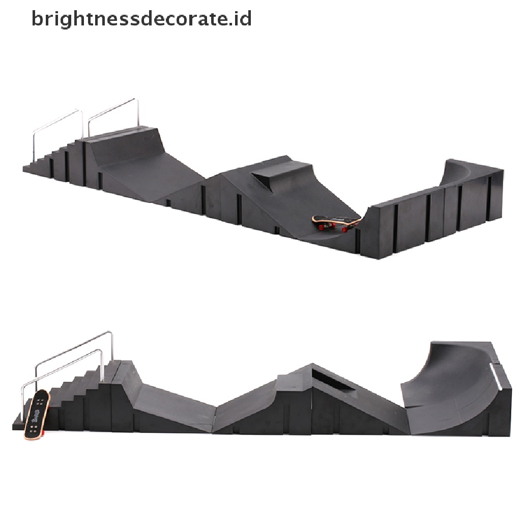 [Birth] Set Mainan Skateboard Jari Papan Skag Latihan Mini Dengan Ramp Track [ID]