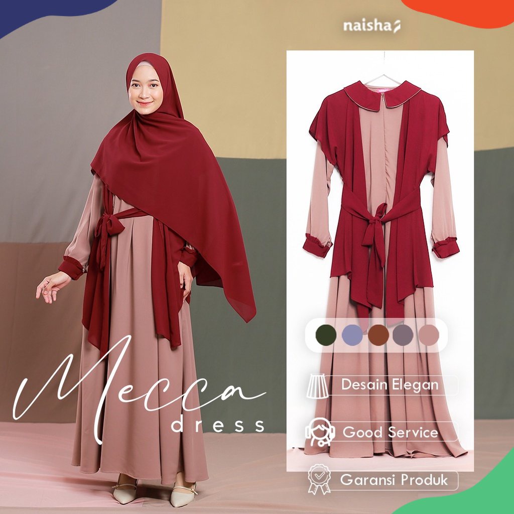 Naisha Official / Mecca Dress / Mecca Family Set / Gamis Couple / Gamis Mecca / Sarimbit Keluarga