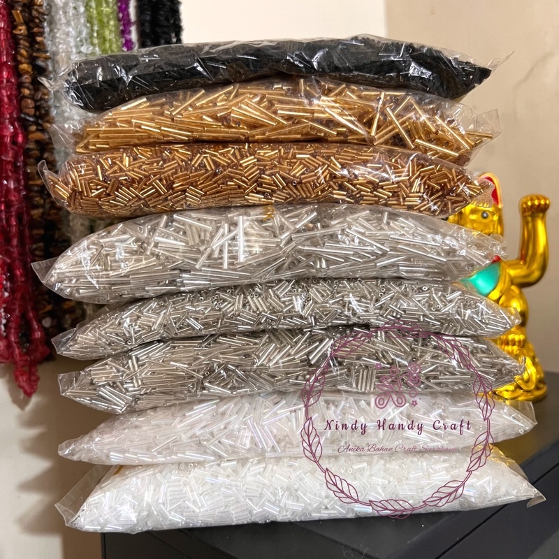 Grosir 1pon Payet bambu sakura 450gram - Payet Bambu - Manik Bambu Payet panjang