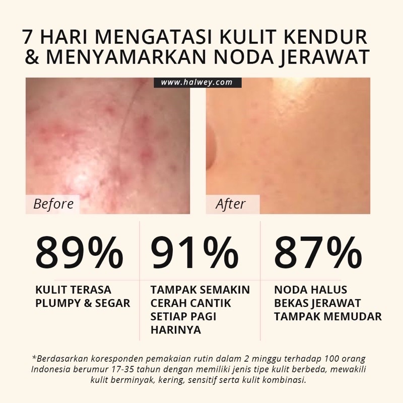 HALWEY SKINCARE  INDONESIA KRIM MALAM | NIGHT CREAM  HYDRATING HERBA WITH COLLAGEN + VIT E , 15 g OFFICIAL SHOP ORIGINALr