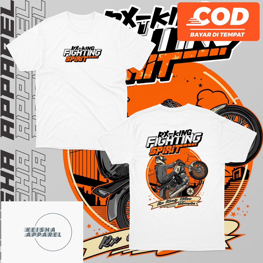 KAOS BAJU YAMAHA RX KING FIGHTING SPIRIT S M L XL 2XL 3XL 4XL 5XL PRIA WANITA