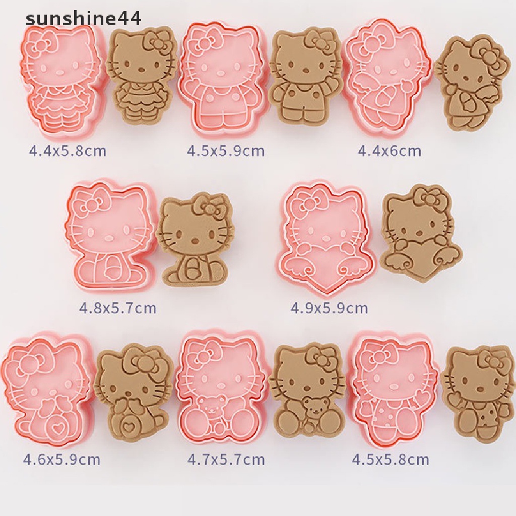 Sunshine 8pcs 3D Cat Bakeware Biskuit Cetakan DIY Cookie Tools Hadiah Kue Decorag Tool.