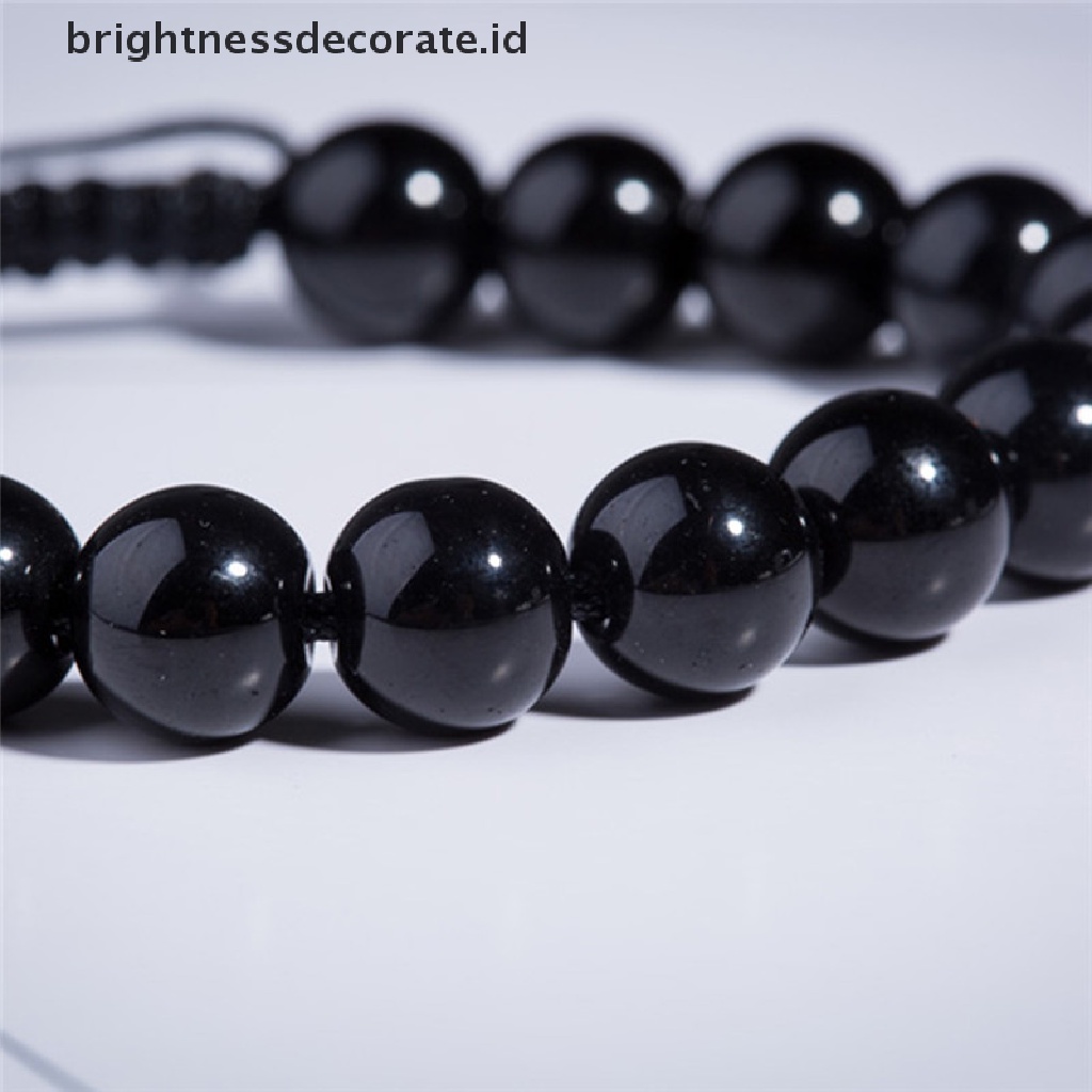 [Birth] Fashion Round Obsidian Stone Healthcare Bracelet Gelang Penurun Berat Badan Perawatan Kesehatan [ID]