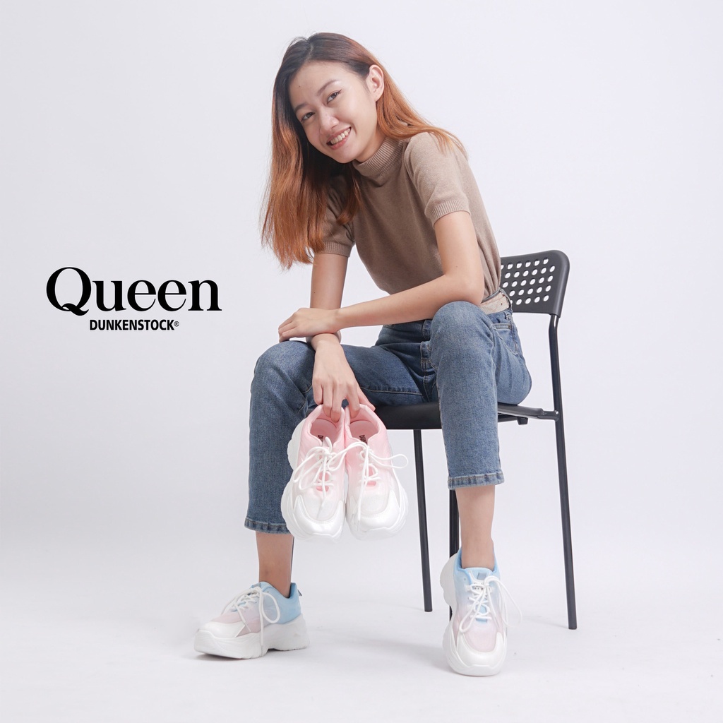 Adarastore - Dunkenstock QUEEN Sepatu Sneakers Korean Style Wanita Terbaru Sepatu Sport Cewek Kekinian