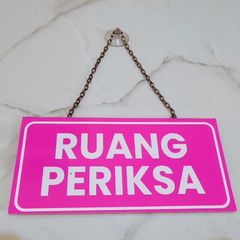 

READY SIAP KIRIM Papan Akrilik Sign Label Gantungan Akrilik RUANG PERIKSA ukuran 20cmx10cm